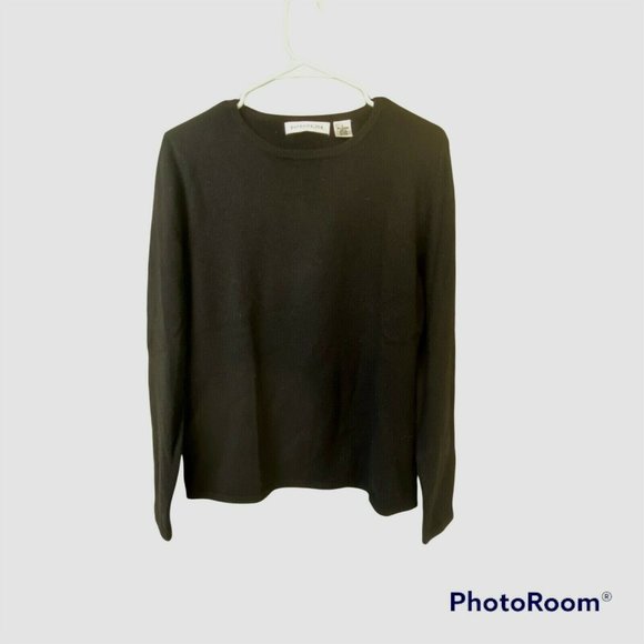 Black Cashmere Women's Sweater Size L PURSUITS LTD - Picture 1 of 4